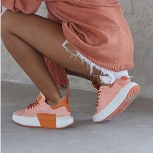 NIB A.S.98 HANNIE Women's Platform Sneakers Orange Carrot 41
